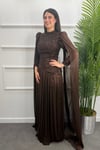 Leyla Tesettür Abiye - KAHVE