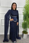 Luna Tesettür Abiye - LACİVERT