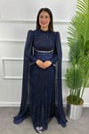 Luna Tesettür Abiye - LACİVERT