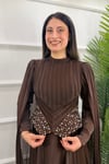 Nesrin Tesettür Abiye - KAHVE