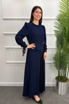 Nisa Tesettür Elbise - LACİVERT