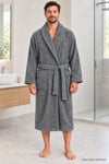 Özdilek Kadın/Erkek Unisex Pamuklu Bornoz XL - KIRÇILLI GRİ