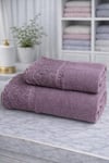 Özdilek Orkide Best Set (Hamam Takımı) Krem-Mürdüm