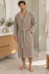 Özdilek Unisex Pamuklu Şal Yaka Bornoz XL - VİZON