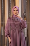 Hyacinth Hijab Evening Dress - DARK ROSE