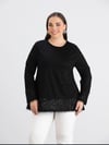 Büyük Beden Kol ve Etek Ucu Payet Detaylı Bluz