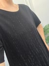 Füme Desenli Taşlı Siyah Bluz
