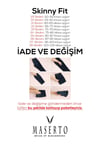 Maserto Lacivert Pantolon Çizgili Desenli
