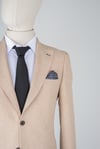Maserto Regular Fit Krem Ceket Kendinden Desenli