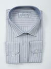 Maserto Slim Fit Beyaz Gömlek Çizgili Desenli