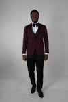 Maserto Slim Fit Bordo Damatlık Kendinden Desenli