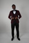 Maserto Slim Fit Bordo Damatlık Kendinden Desenli