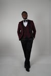 Maserto Slim Fit Bordo Damatlık Kendinden Desenli