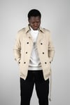 Maserto Slim Fit Men's Short Model Cream Trench Coat