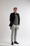 Maserto Slim Fit Men's Short Model Black Trench Coat