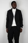 Maserto Slim Fit Men's Short Model Black Trench Coat