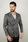 Maserto Slim Fit Gray Jacket Self-Patterned