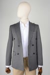 Maserto Slim Fit Gri Ceket Kendinden Desenli