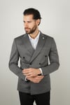 Maserto Slim Fit Gray Jacket Self-Patterned