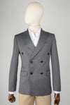 Maserto Slim Fit Gri Ceket Kendinden Desenli