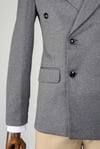 Maserto Slim Fit Gri Ceket Kendinden Desenli
