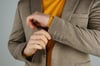 Maserto Slim Fit Kahverengi Ceket Kendinden Desenli