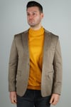 Maserto Slim Fit Kahverengi Ceket Kendinden Desenli