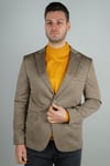 Maserto Slim Fit Kahverengi Ceket Kendinden Desenli