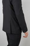 Maserto Slim Fit Kruvaze Siyah Takım Elbise Düz Desenli
