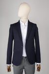 Maserto Slim Fit Lacivert Ceket Kendinden Desenli