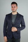 Maserto Slim Fit Lacivert Ceket Kendinden Desenli