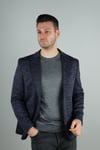 Maserto Slim Fit Lacivert Ceket Kendinden Desenli