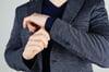Maserto Slim Fit Lacivert Ceket Kendinden Desenli