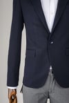 Maserto Slim Fit Lacivert Ceket Kendinden Desenli