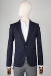 Maserto Slim Fit Lacivert Ceket Kendinden Desenli