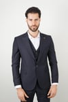 Maserto Slim Fit Lacivert Takım Elbise Düz Desenli