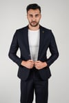 Maserto Slim Fit Lacivert Takım Elbise Düz Desenli