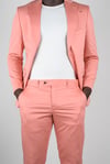 Maserto Slim Fit Pembe Ceket Düz Desenli