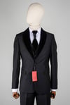 Maserto Slim Fit Siyah Damatlık Düz Desenli