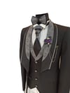 Maserto Slim Fit Siyah Özel Dikim Damatlık