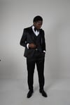 Maserto Slim Fit Siyah Smokin Parlak Desenli