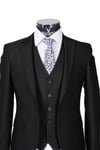 Maserto Slim Fit Siyah Takım Elbise Düz Desenli