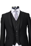 Maserto Slim Fit Siyah Takım Elbise Düz Desenli