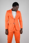 Maserto Slim Fit Turuncu Takım Elbise Düz Desenli