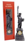 Amerika Birleşik DevletleriDünyadan HediyelerDNY-HDY1683Keskin Hediyelik Eşya Ve TekstilMetal Saatli Özgürlük Heykeli Gümüş Vintage Dekor USA 25cm