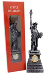 Amerika Birleşik DevletleriDünyadan HediyelerDNY-HDY1683Keskin Hediyelik Eşya Ve TekstilMetal Saatli Özgürlük Heykeli Gümüş Vintage Dekor USA 25cm