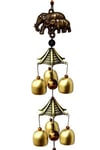 ÇinDünyadan HediyelerDNY-HD100372MS35BKeskin Hediyelik Eşya Ve TekstilFeng Shui Metal Rüzgar Çanı İki Katlı Bereket Filleri 6 Çan