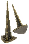 DubaiDünyadan HediyelerDNY-HD100851Keskin Hediyelik Eşya Ve TekstilVintage Metal Burj Khalifa Biblo Antik Bronz 18 cm Burç Halife