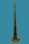 DubaiDünyadan HediyelerDNY-HDMTL750Keskin Hediyelik Eşya Ve TekstilVintage Metal Taşlı Burj Khalifa Biblo Antik Bronz 25 cm Burç Halife