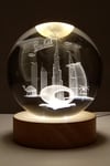 DubaiDünyadan HediyelerDNY-HDYDBA37Keskin Hediyelik Eşya Ve TekstilDubai Kristal Cam Küre 6cm Led Işıklı Usb Kablolu Ahşap Stantlı Gece Lambası